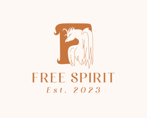 Brown Phoenix Letter F logo design