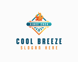 Heating Cooling Thermal logo design