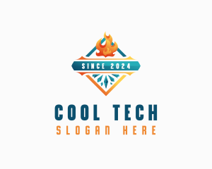 Heating Cooling Thermal logo design