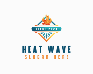 Heating Cooling Thermal logo design