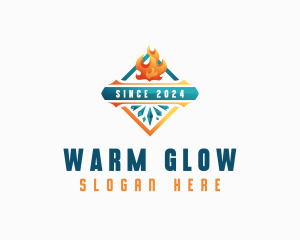 Heating Cooling Thermal logo design