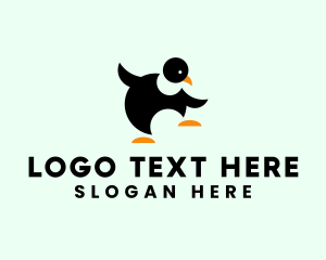 Penguin Dancing Animal Logo