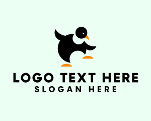 Penguin Dancing Animal logo