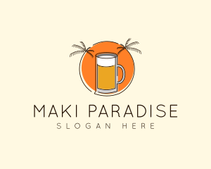 Tropical Tiki Beer Mug logo design