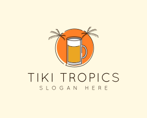 Tropical Tiki Beer Mug logo design