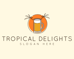 Tropical Tiki Beer Mug logo design