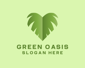 Green Leaf Heart logo design