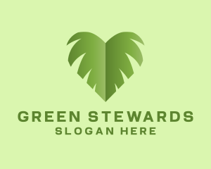 Green Leaf Heart logo design