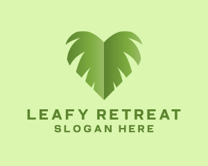 Green Leaf Heart logo design