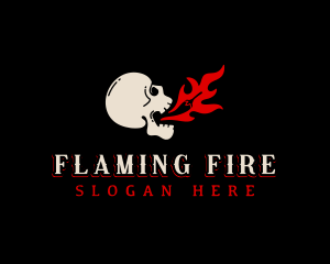 Skull Chili Flame logo design