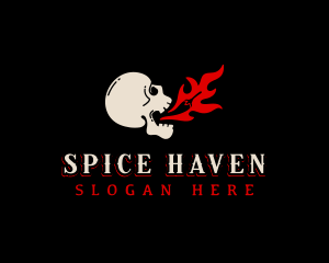 Skull Chili Flame logo design