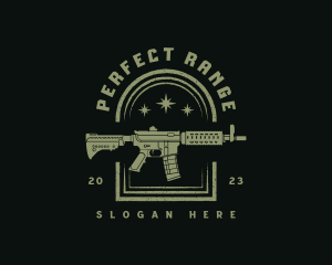 Military Rifle Gun logo design