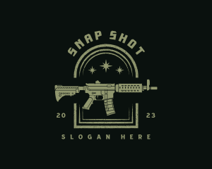 Military Rifle Gun logo design