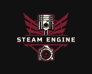 Mechanic Piston Engine logo design