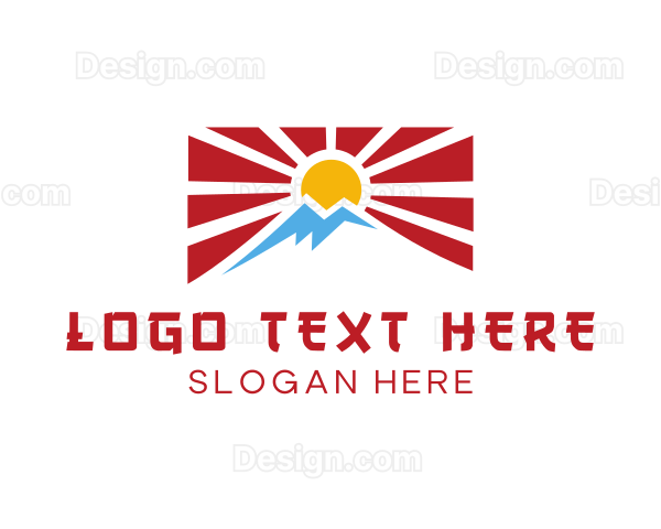 Rising Sun Mountain Flag Logo