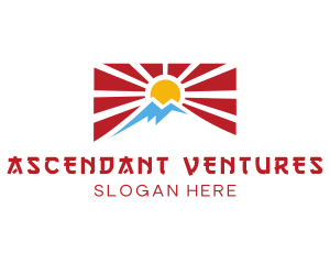 Rising Sun Mountain Flag logo design