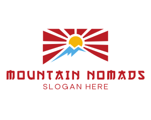 Rising Sun Mountain Flag logo design