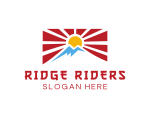 Rising Sun Mountain Flag logo design