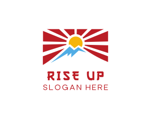 Rising Sun Mountain Flag logo design