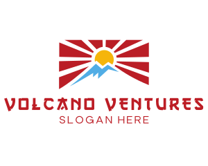 Rising Sun Mountain Flag logo design