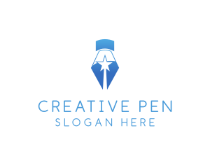 Fountain Pen Nib Star logo design