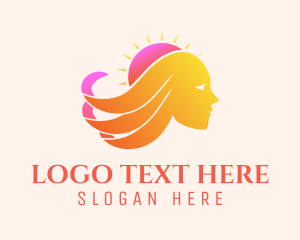 Sunset Woman Waves logo