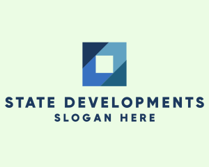 Blue Business Square logo design