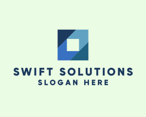 Blue Business Square logo design