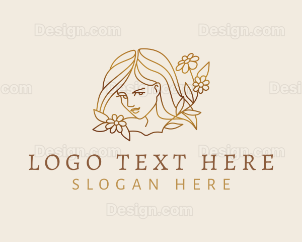 Gold Female Flowers Logo