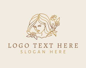 Gold Female Flowers logo