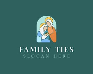 Christmas Holy Family logo design