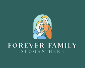 Christmas Holy Family logo design