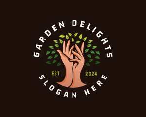 Hand Leaf Gardening logo design