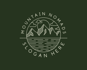 Hipster Mountain Peak logo design