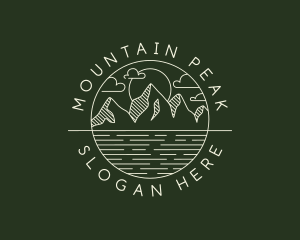 Hipster Mountain Peak logo design