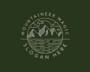 Hipster Mountain Peak logo design