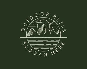 Hipster Mountain Peak logo design