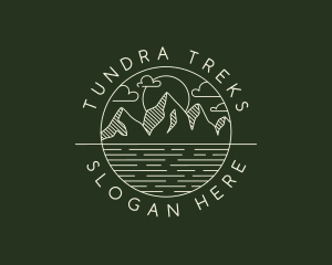 Hipster Mountain Peak logo design