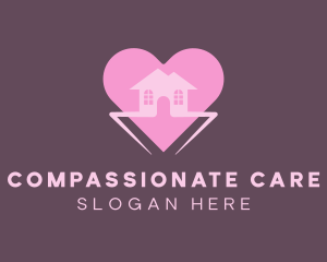 Pink Heart House logo design