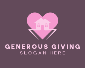 Pink Heart House logo design