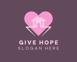 Pink Heart House logo design