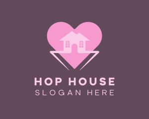 Pink Heart House logo design