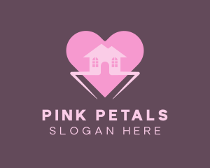 Pink Heart House logo design