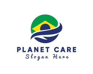 Planet Brazil Swoosh logo design