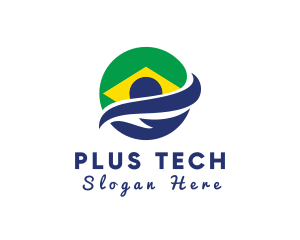 Planet Brazil Swoosh logo design