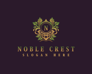 Leaf Crown Crest logo design