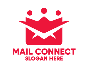 Red Mail Crown logo design