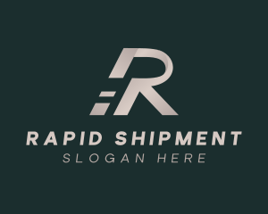 Courier Logistics Shipping Letter R logo design