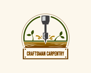 Woodworking Carpentry Drill logo design