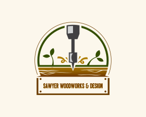 Woodworking Carpentry Drill logo design